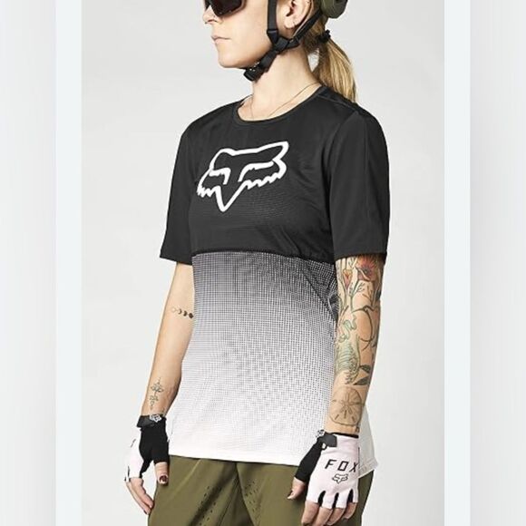 Small pink/black Fox Racing Women Flexair short Sleeve Jersey - Picture 1 of 14